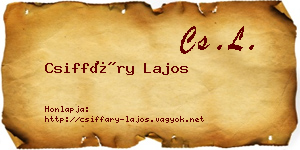 Csiffáry Lajos névjegykártya